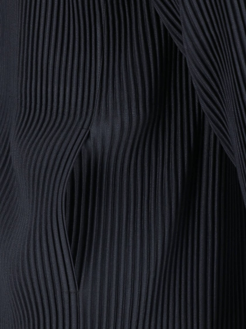 Homme Plissé Issey Miyake Black Pleated Classic Lapel Blazer