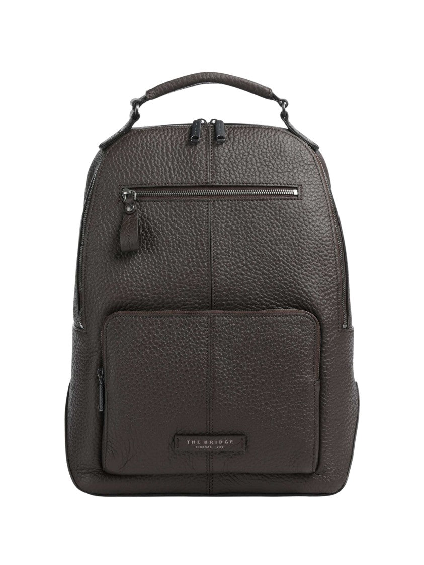 The Bridge Manfredi Grained Calf Leather Backpack