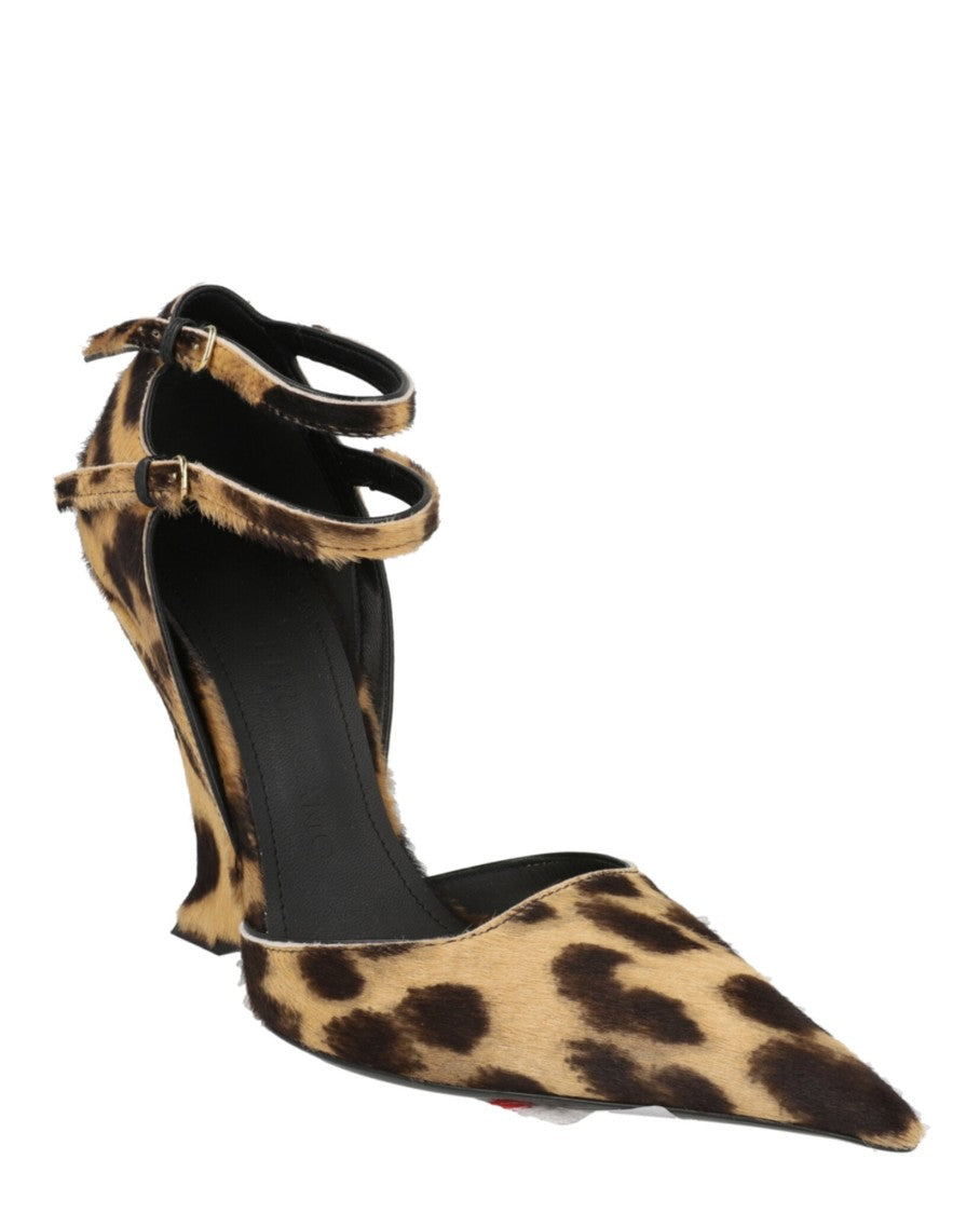 Ferragamo Vidya Suede Leopard Print Wedges
