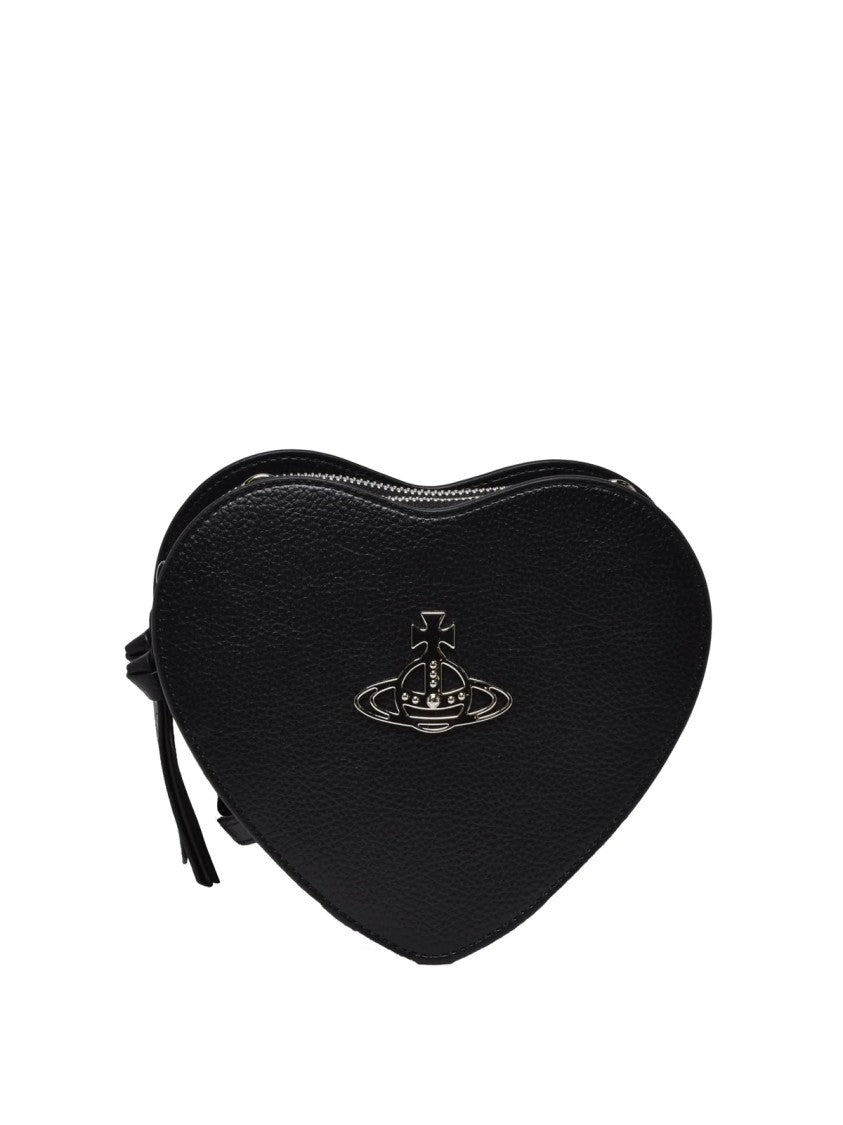 Vivienne Westwood Black Polyurethane Heart Shoulder Bag
