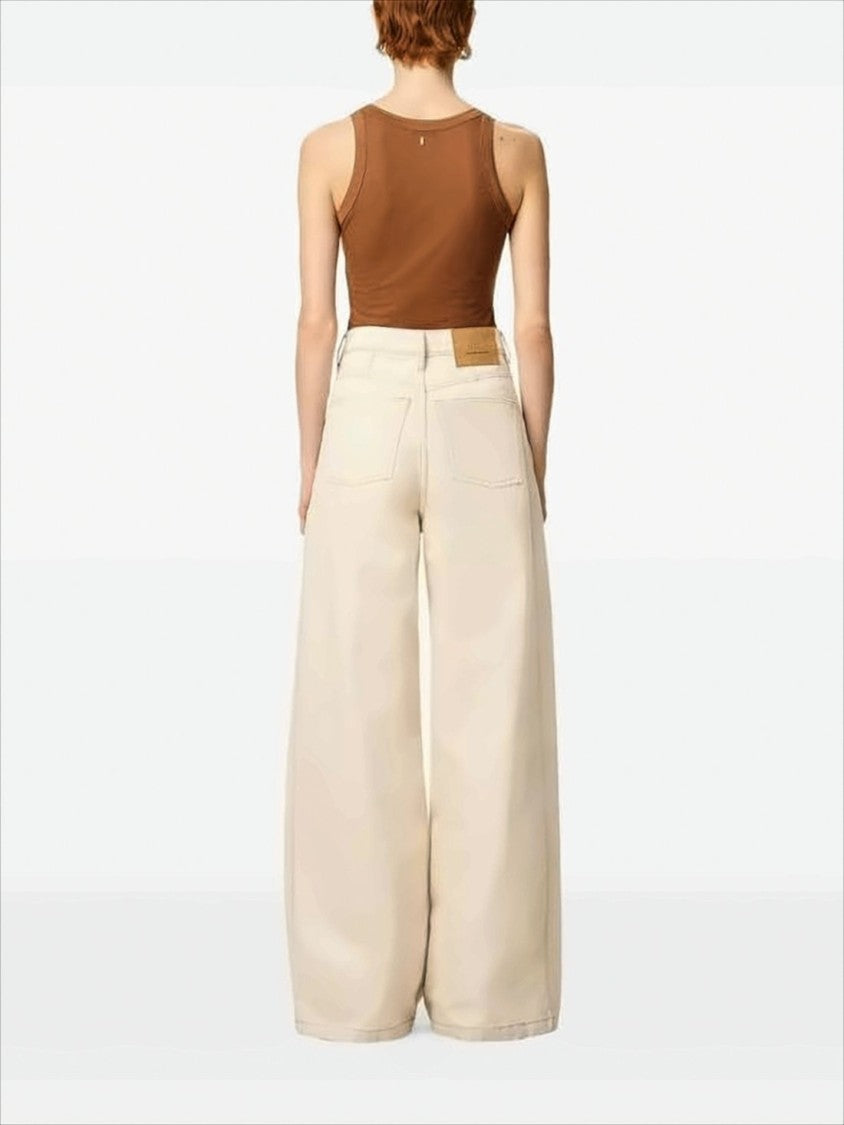 Ami High Waist Wide-Leg Pants With Seam Detailing