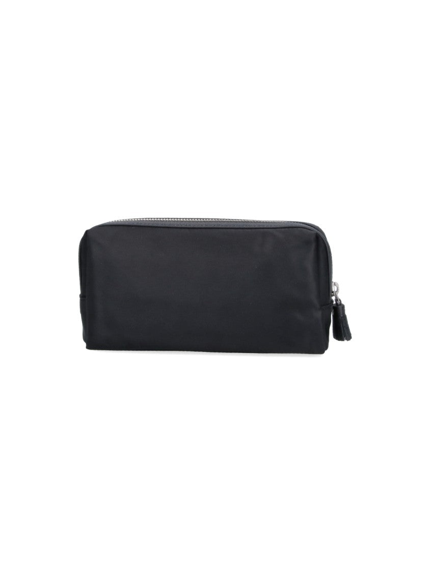 Anya Hindmarch Rectangular Black Bag With Silver Zipper Closure