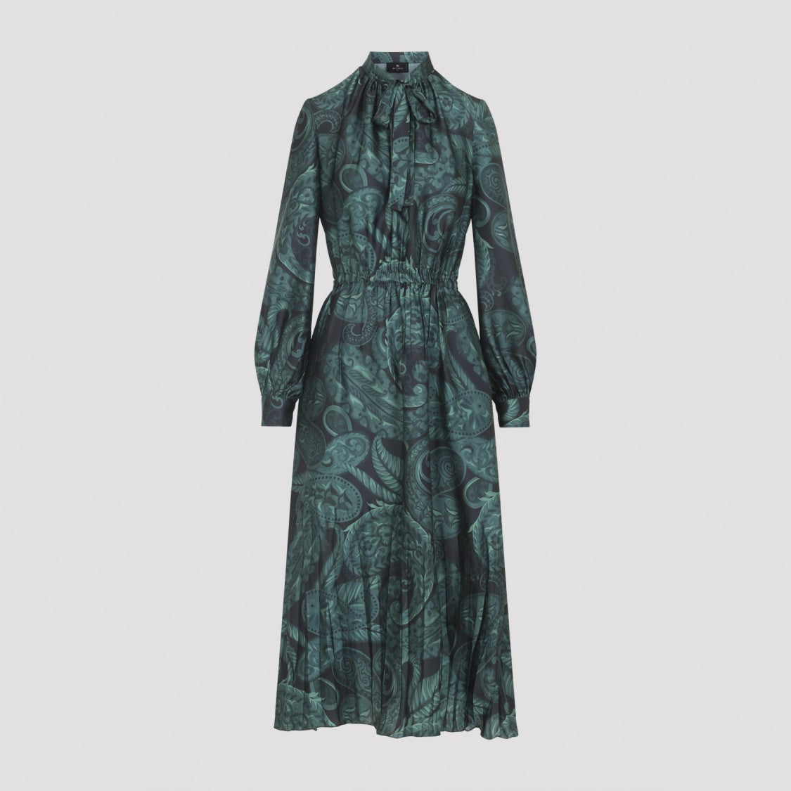 Etro Paisley Printed Midi Dress With Lavalliere Collar
