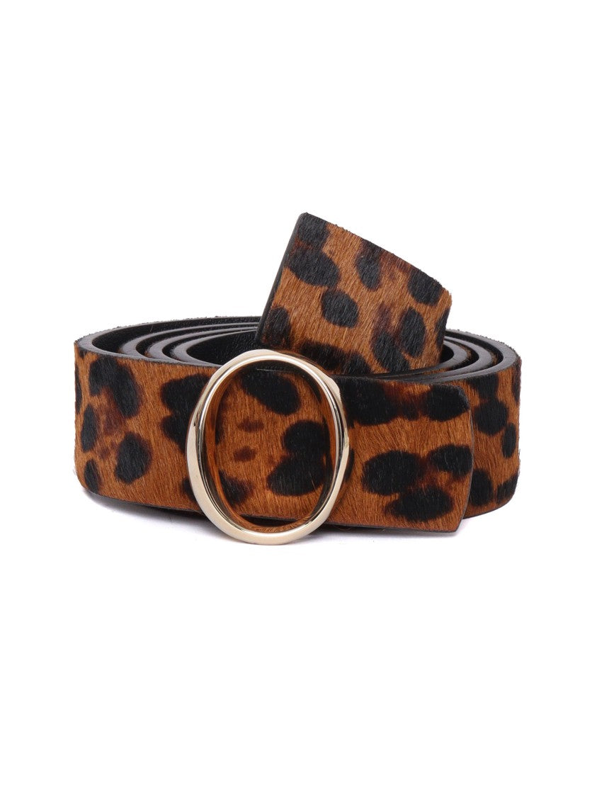 Claudio Orciani Leopard Sveva Leo Double Calf Hair Leather Belt