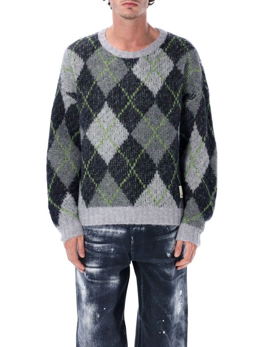 Emporio Armani Recycled Wool Argyle Sweater