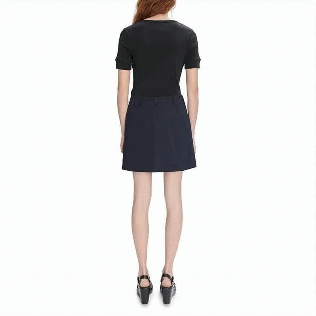 A.P.C. Structured Cotton Mini Skirt With Front Patch Pockets
