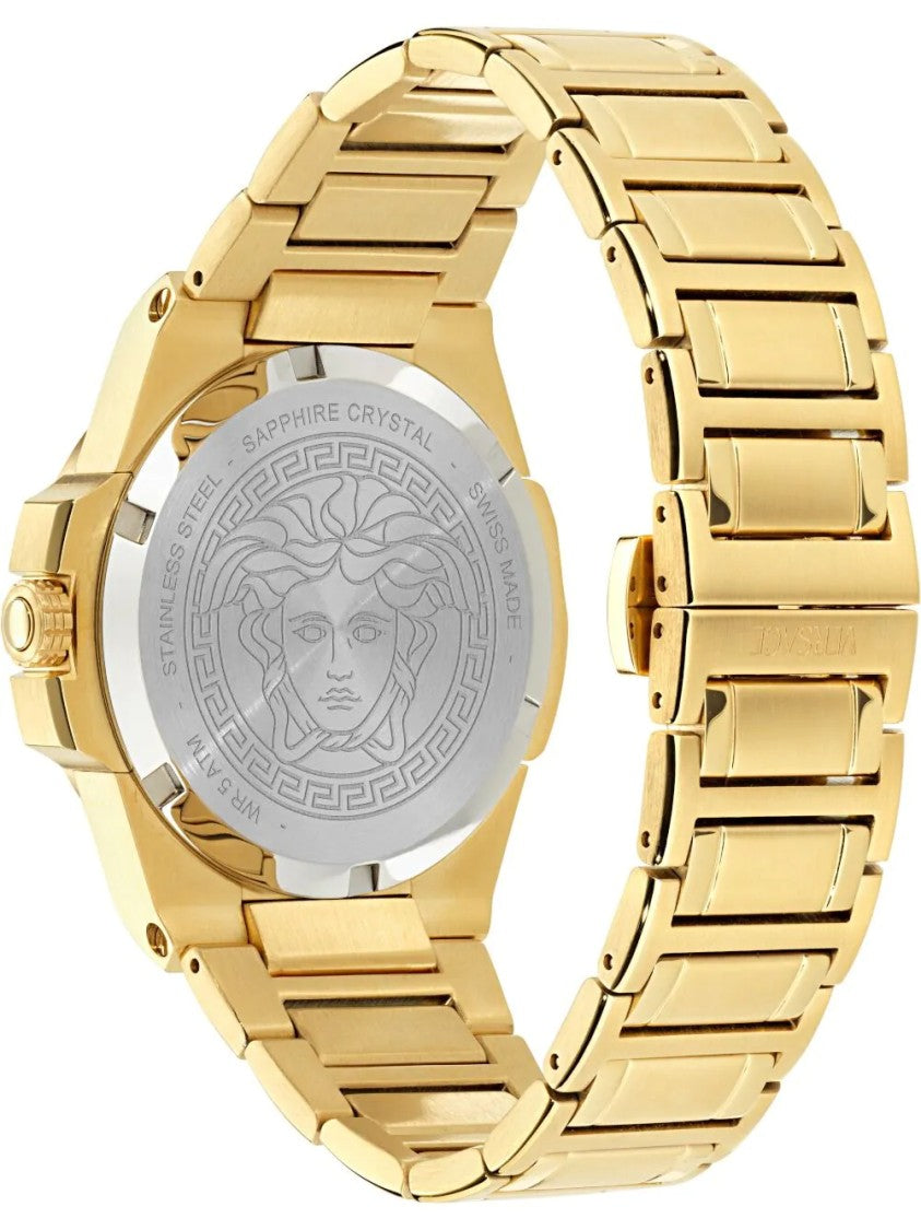 Versace Greca Logo 38Mm Women's Analog Watch With Blue Leather Strap