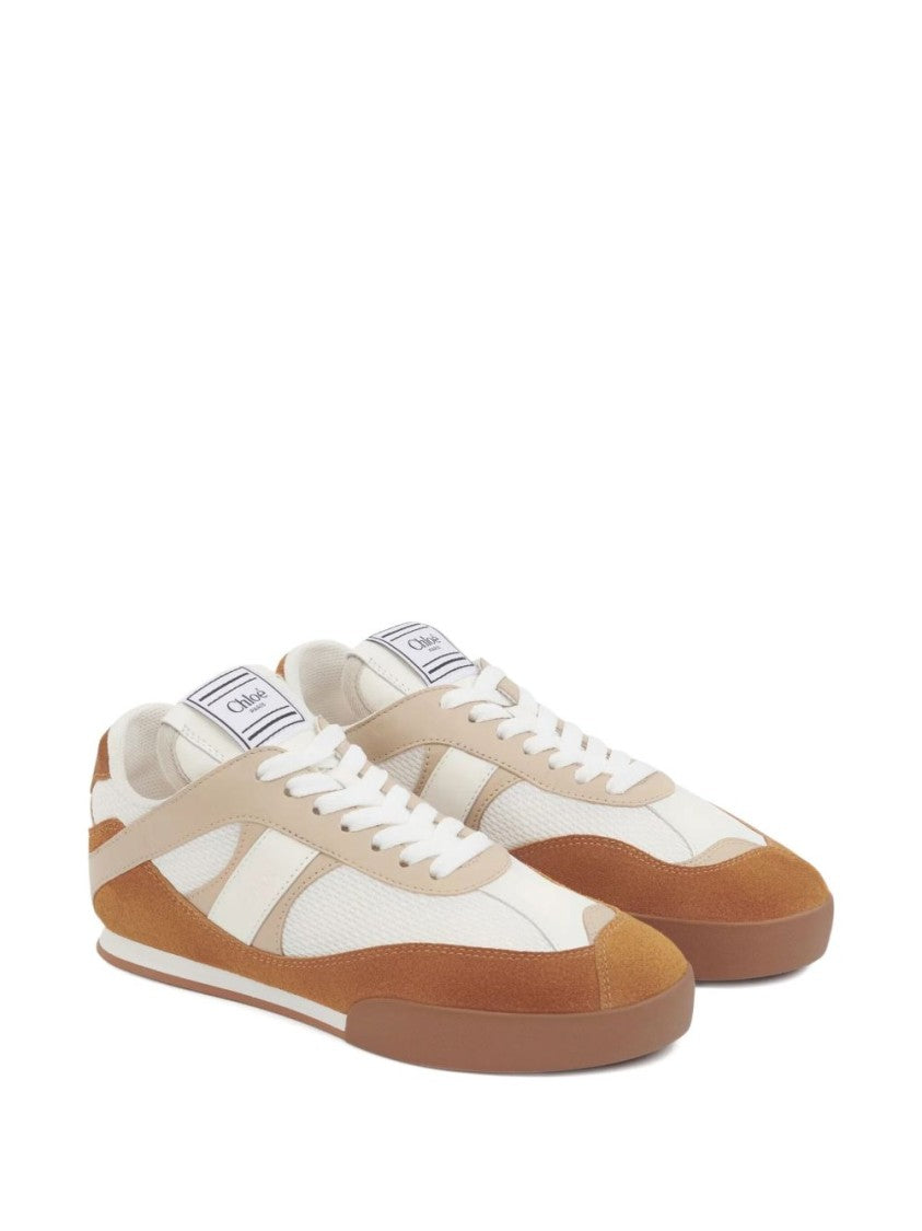 Chloé Kick Suede Mesh Low-Top Sneakers