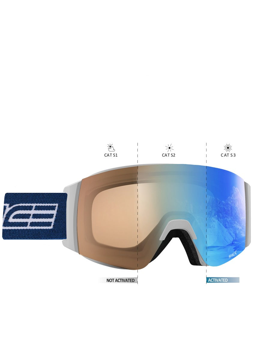 Salice Grey Wide Lens Gradient Ski Goggles