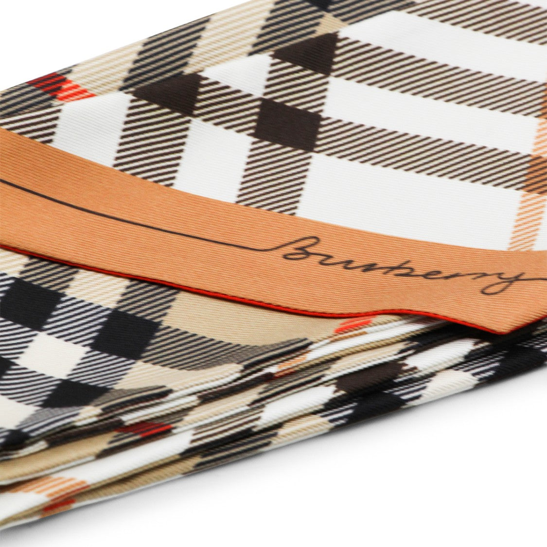 Burberry Silk Scarf With Classic Check Motif