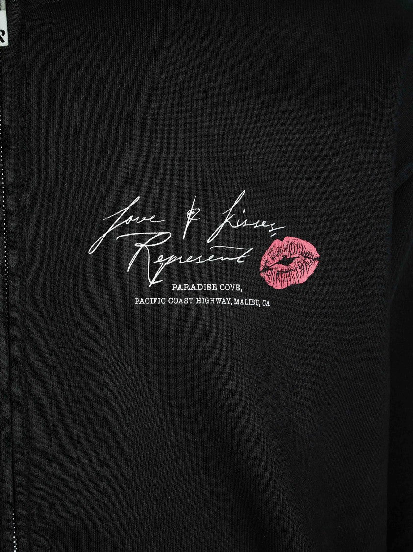 Represent Love And Kisses Zip Through Graphic Hoodie