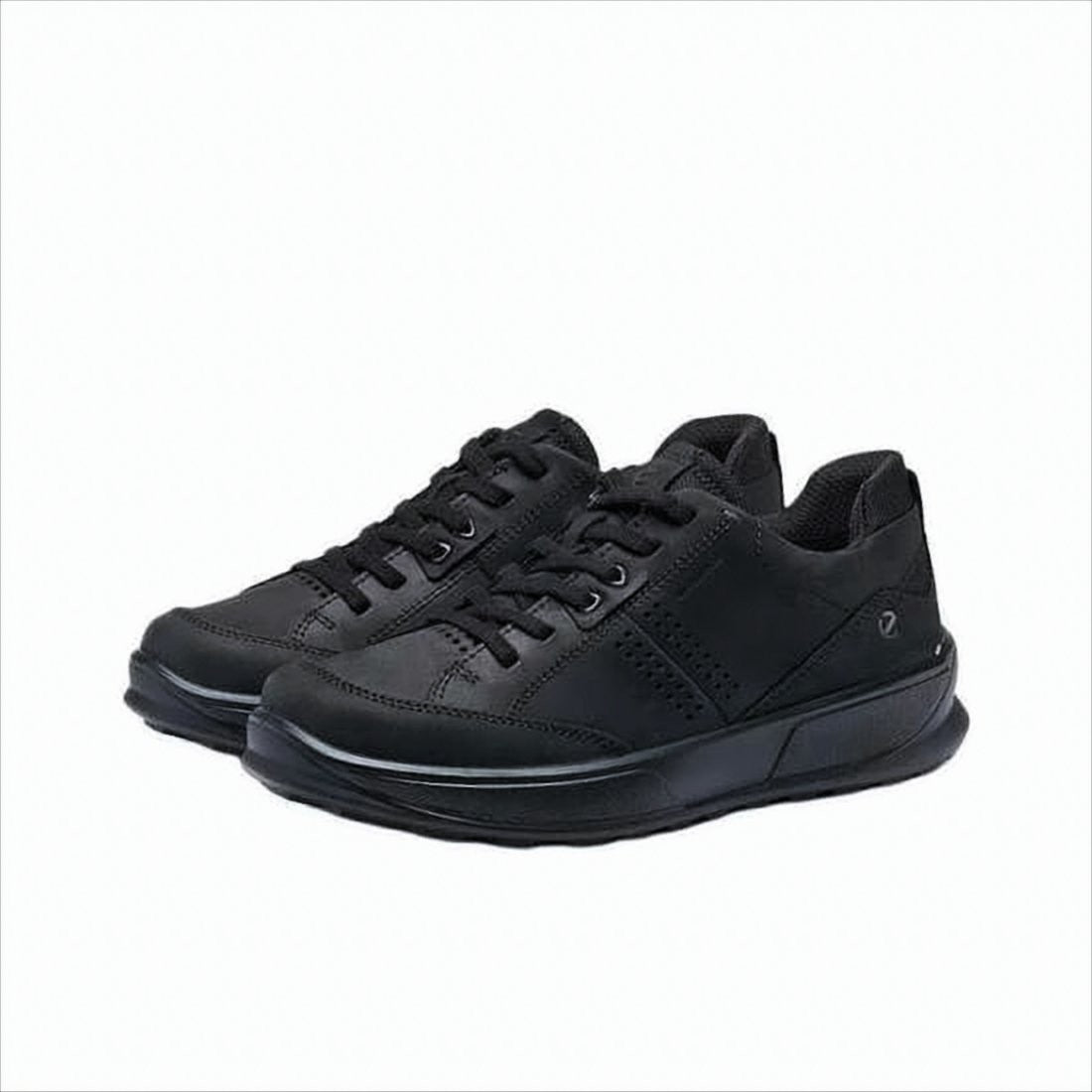 Ecco Black Low-Top Sneakers With Perforated Detailing