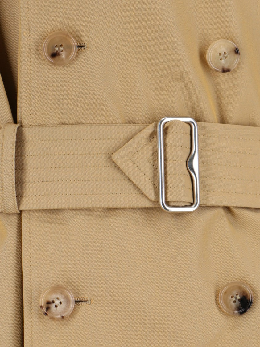 Burberry Double Breasted Midi Trench Coat – Beige