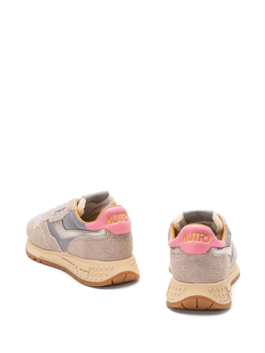 Autry Beige Panelled Ridged Sneakers