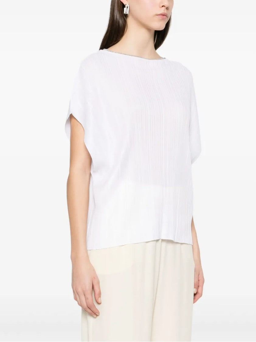 Fabiana Filippi Pleated White Top With Relaxed Silhouette