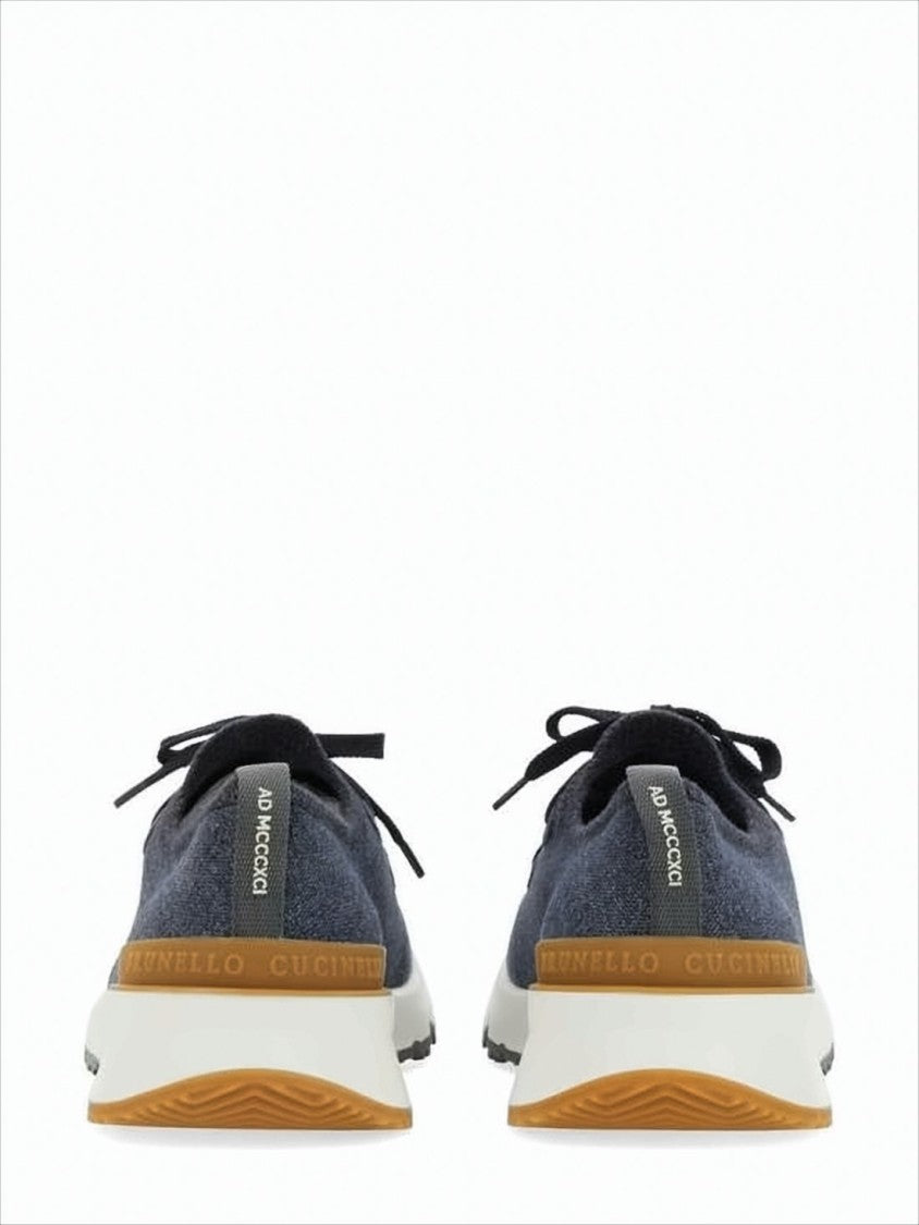 Brunello Cucinelli Breathable Knit Mesh Lace-Up Sneakers