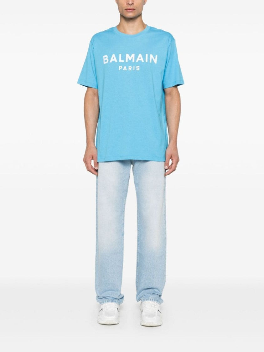 Balmain Light Blue Washed Denim Trousers