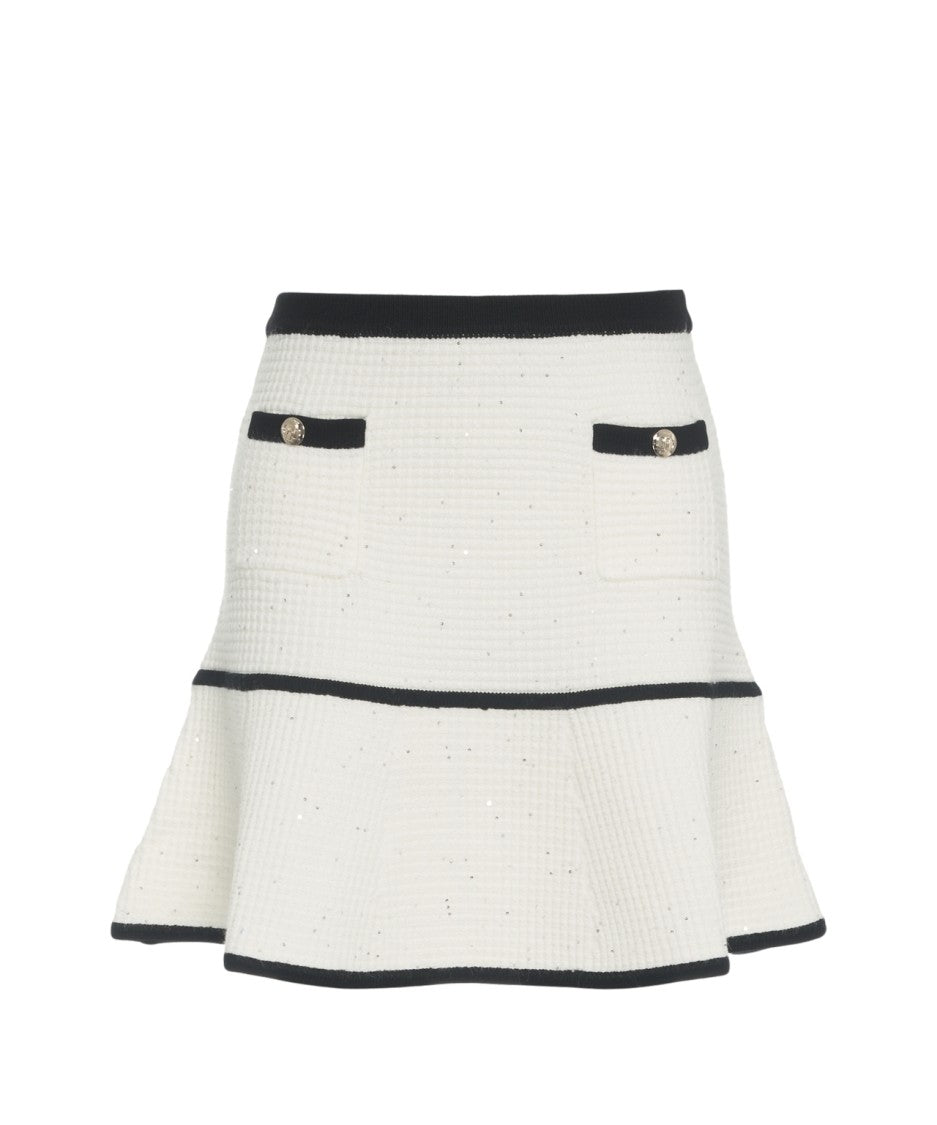 Liu Jo Knit Miniskirt With Glitter Finish