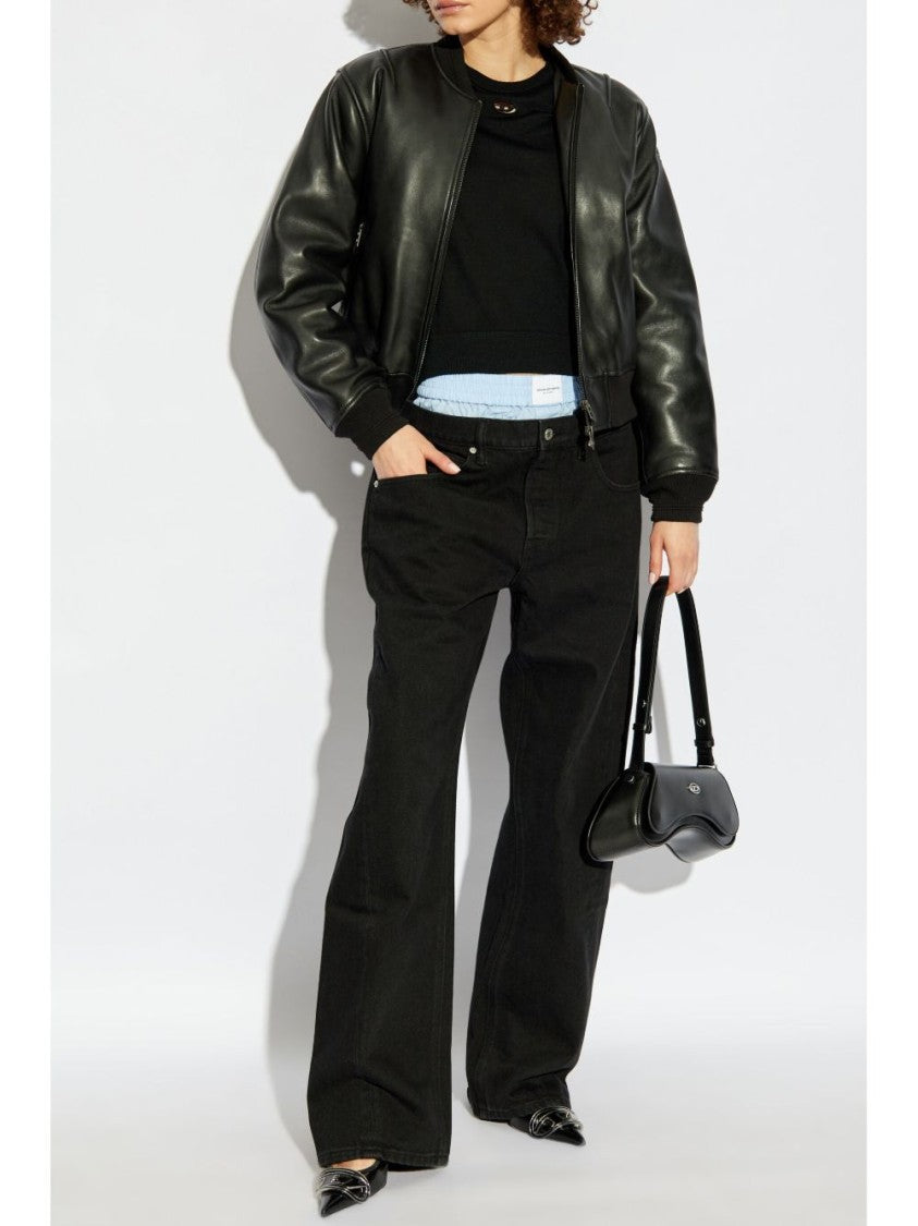 Diesel Black Cut Out Ribbed Logo Top