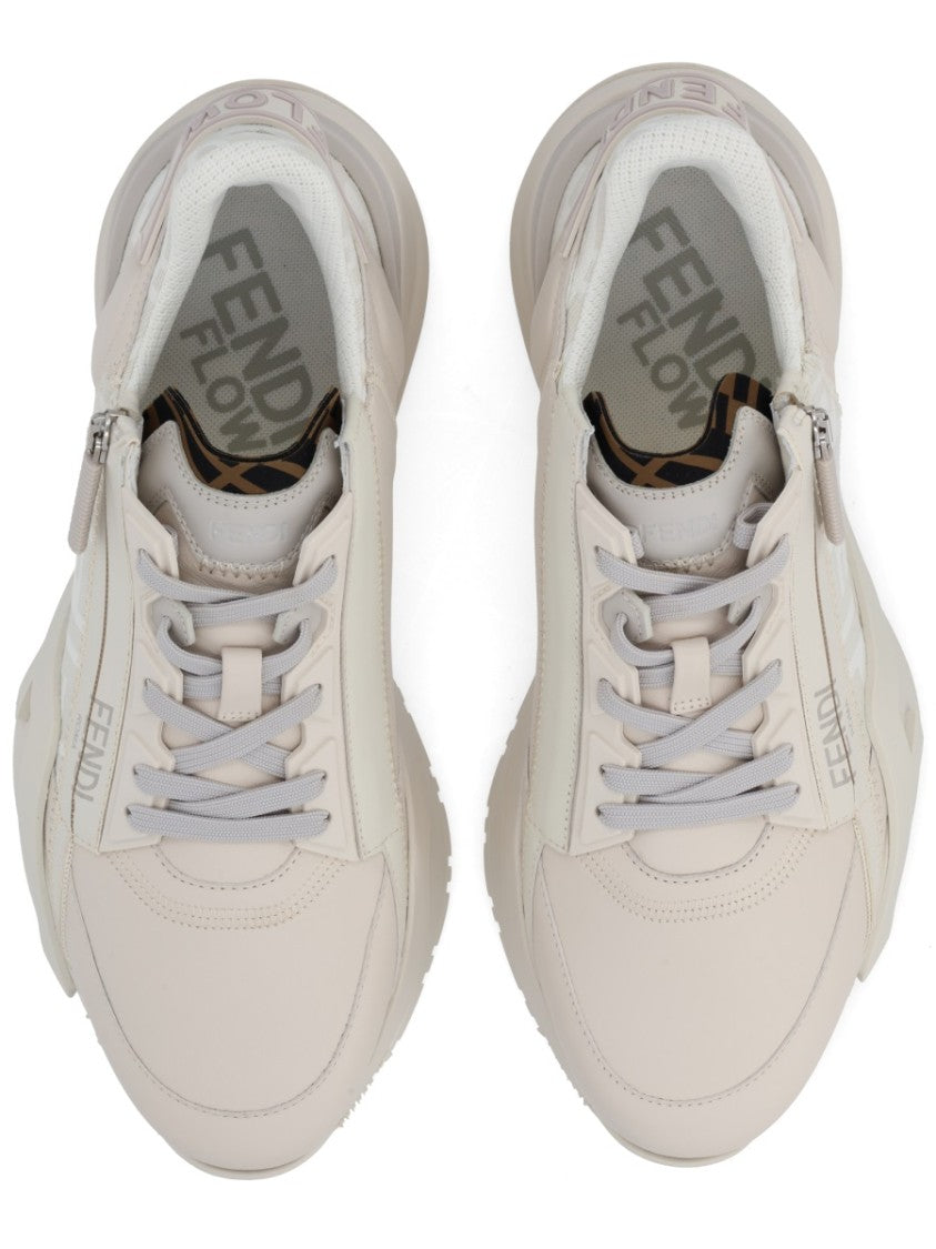 Fendi Fendi Flow Light Beige Leather Sneakers