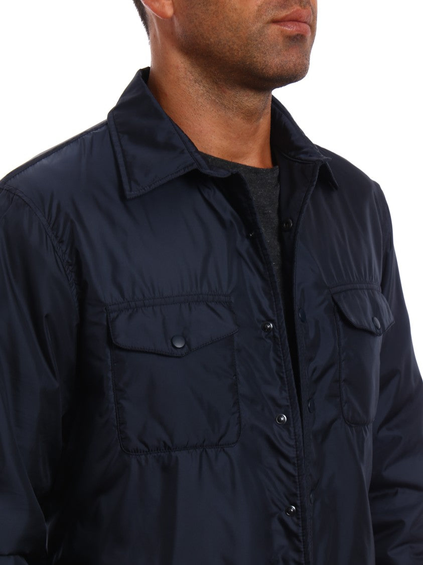 Aspesi Navy Padded Lightly Padded Nylon Shirt Jacket
