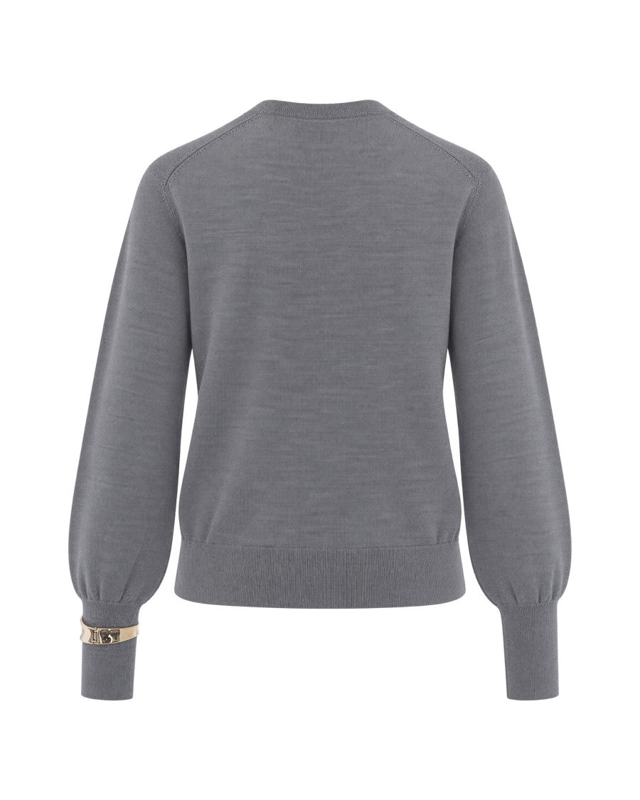 Liu Jo Grey Melange Fine Knit Cardigan