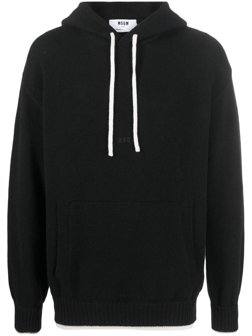 Msgm Black Hooded Sweater