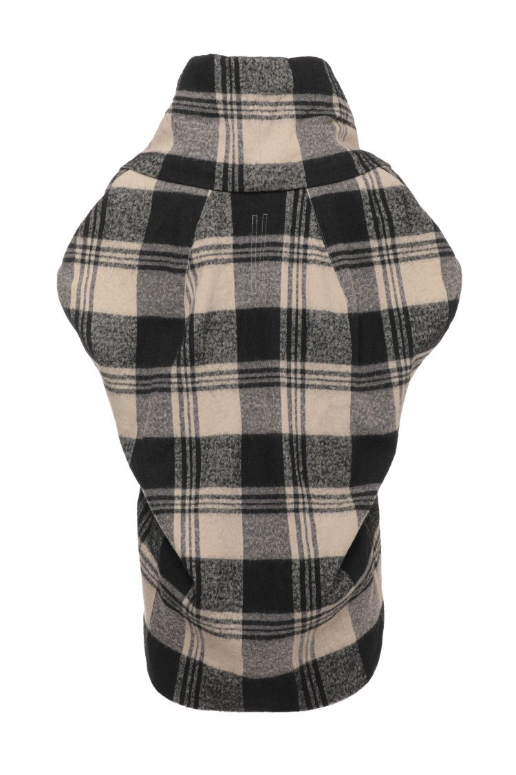 Rick Owens Checked Cape With Structured Silhouette And Bold Patterns