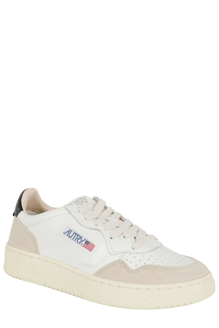 Autry White Black Medalist Low Suede Leather Sneakers