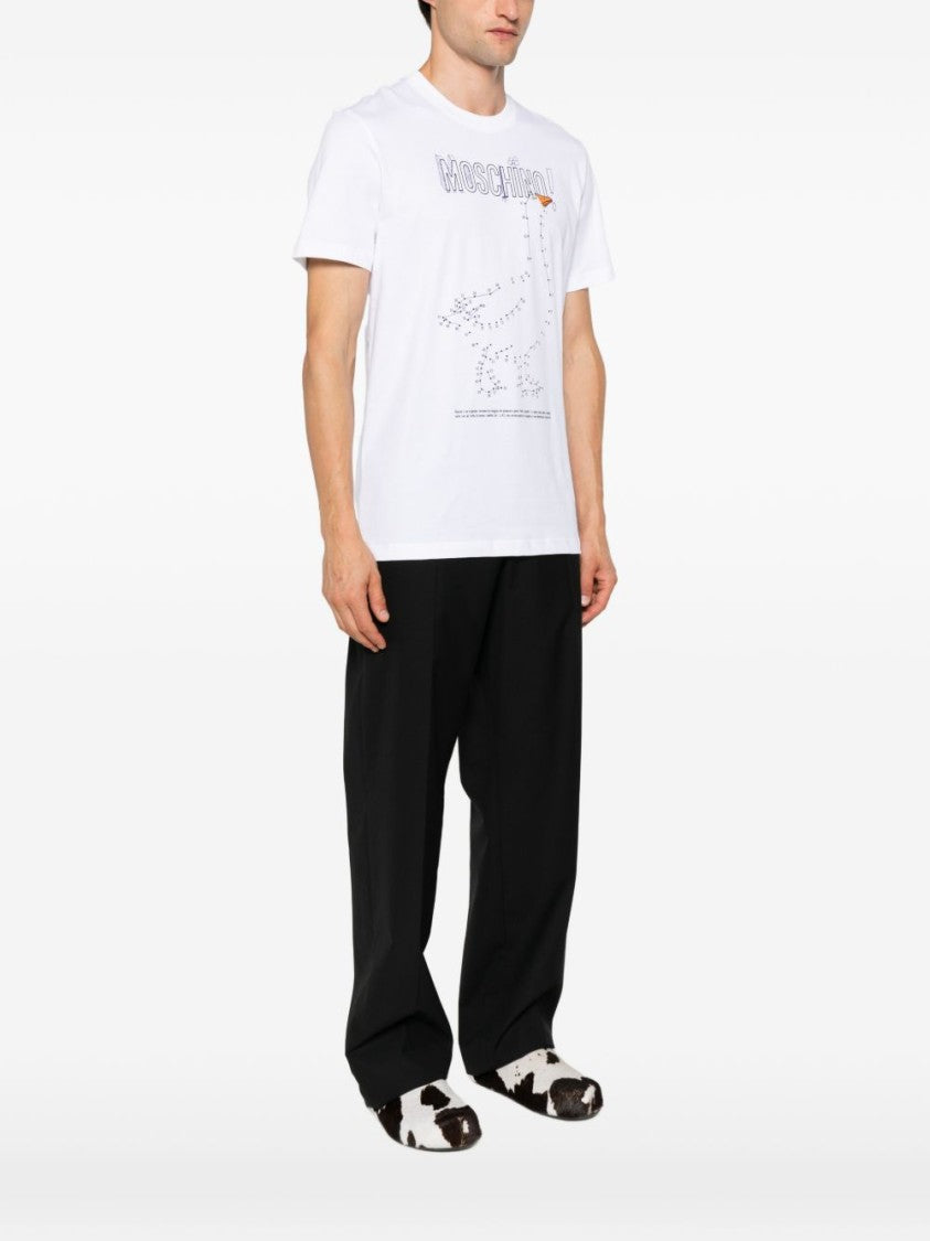 Moschino White Short-Sleeve T-Shirt With Playful Graphic
