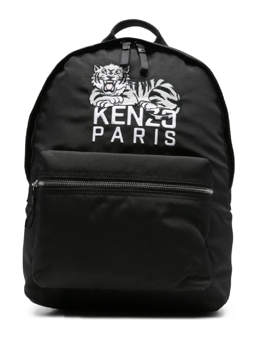 Kenzo Graphic Black Polyester Backpack