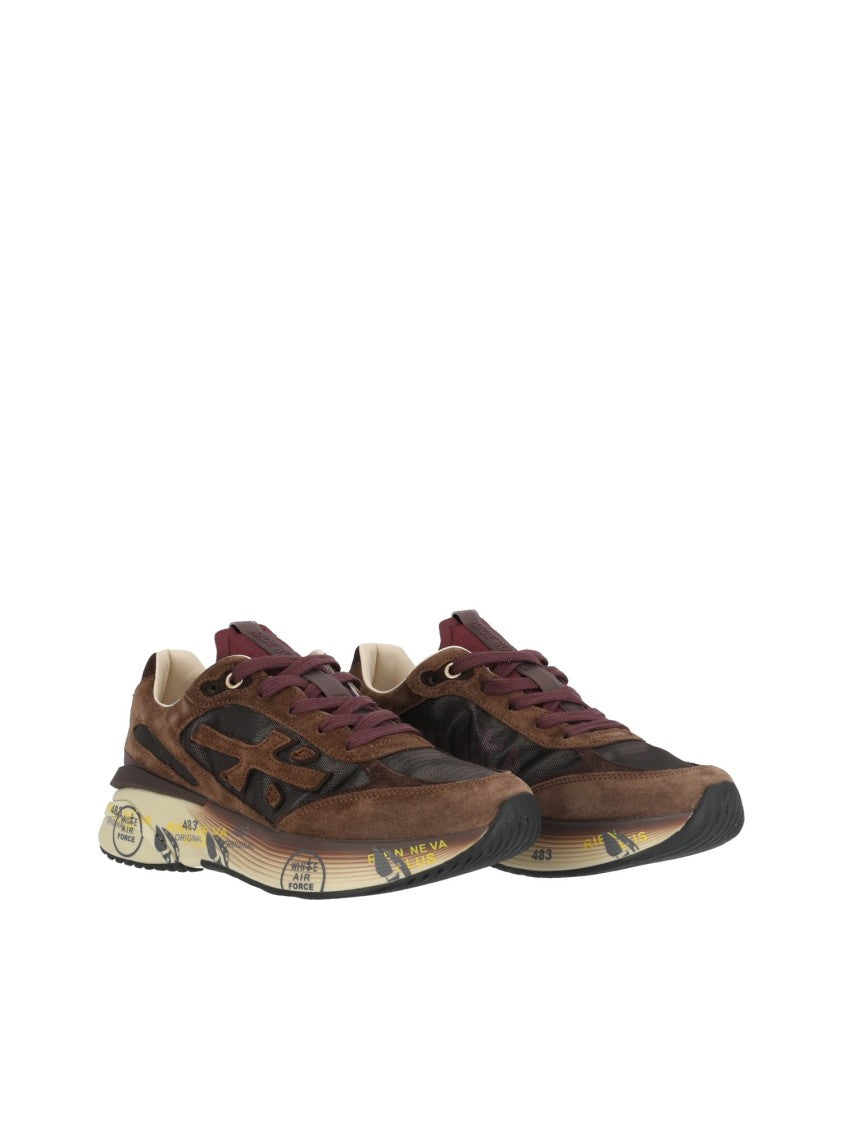 Premiata Moerund Brown Layered Graphic Sneakers