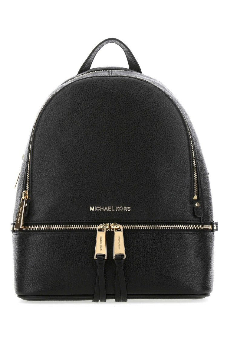 Michael Michael Kors Black Leather Medium Rhea Backpack
