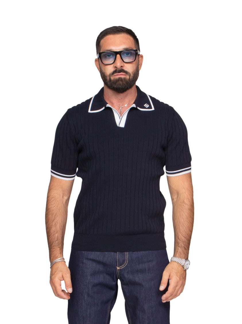 Dolce & Gabbana Ribbed Polo Shirt