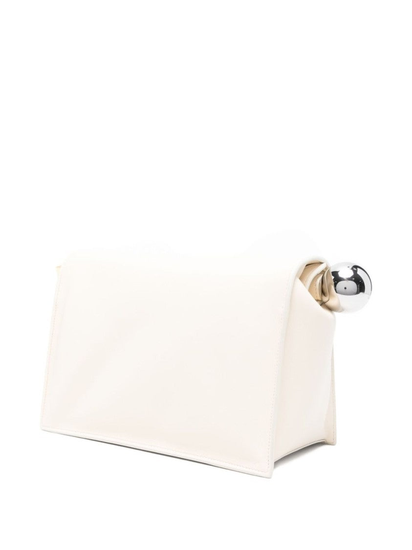 Jacquemus Light Ivory Lambskin Folded Design Structured Bag