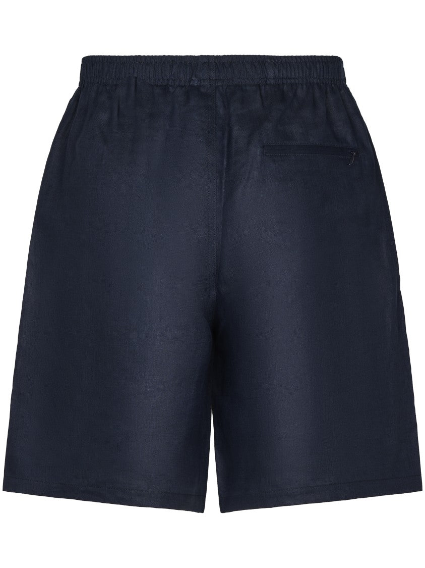 Cellar Door Relaxed Fit Dark Blue Shorts With Adjustable Waistband