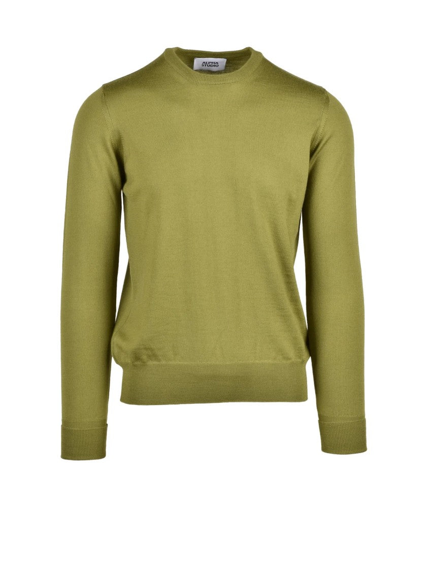 Alpha Studio Crew-Neck Pullover Crafted From Extra-Fine Merino Wool
