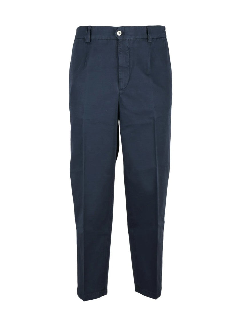 Briglia 1949 Tailored Cotton/Linen Trousers With Unique Multicolor Pattern