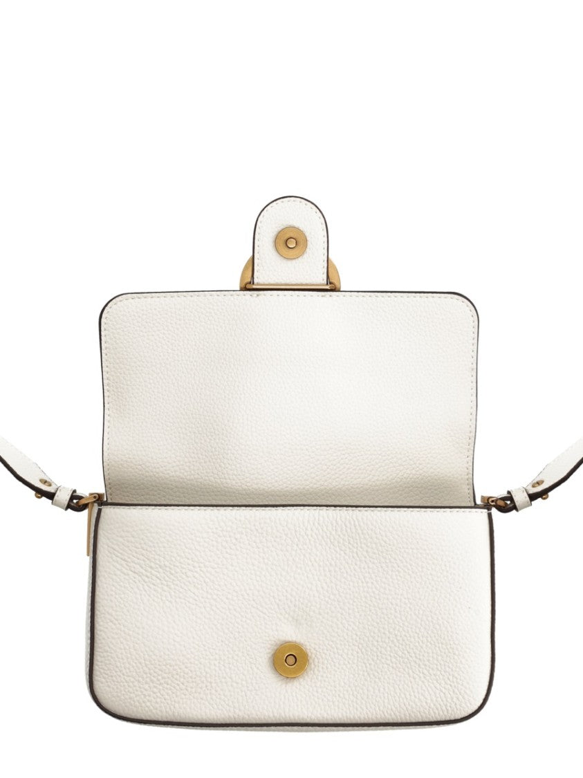 Pinko White Leather Mini Love Shoulder Bag