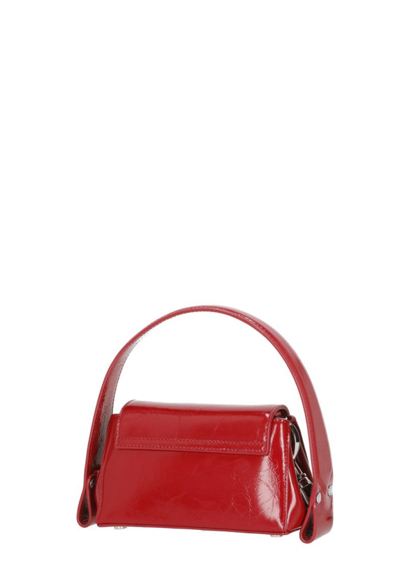 Vivienne Westwood Red Rectangular Patent Leather Orb Logo Shoulder Bag