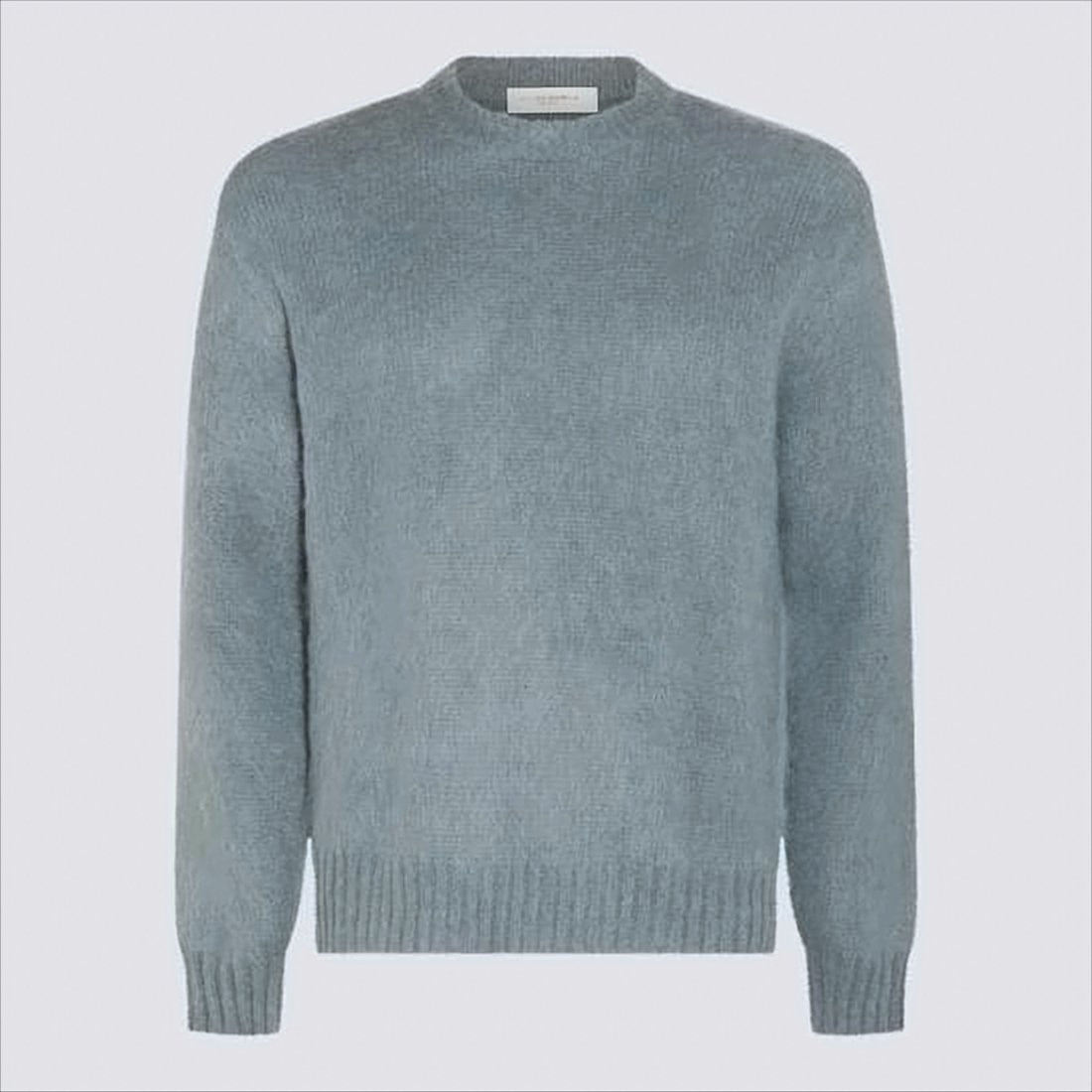 Golden Goose Soft Blue Mohair Blend Sweater With Ribbed Details