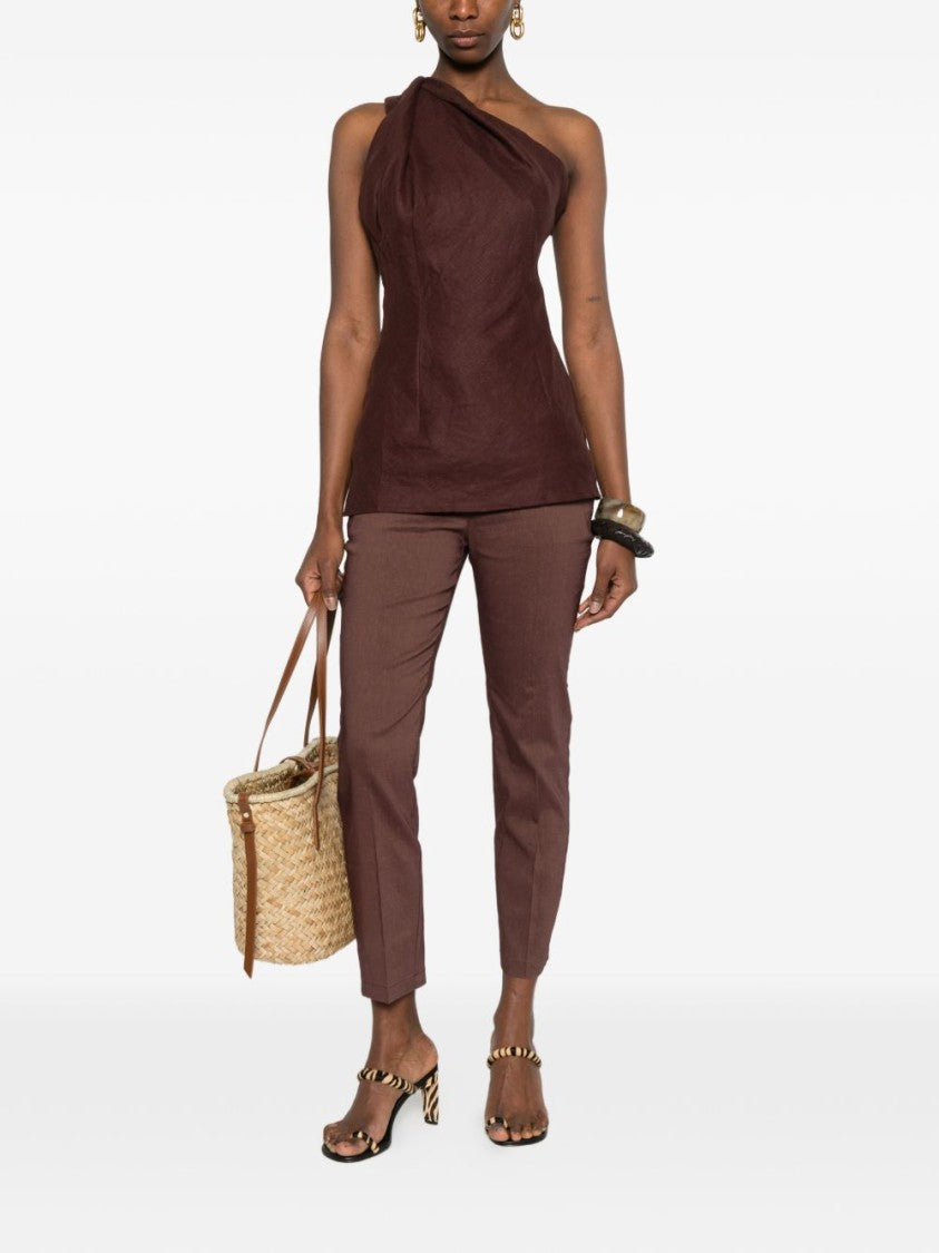 Pinko Brown Tailored Minimalist Trousers