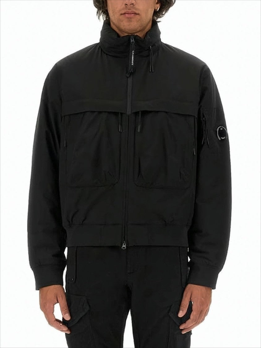 C.P. Company High Collar Padded Jacket With Distinctive Logo Detail