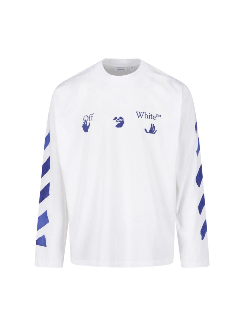 Off-White White Cotton Bacco Arrow Skate Long-Sleeve T-Shirt