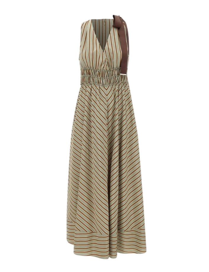 Liu Jo Viscose Blend Striped Full Skirt Dress