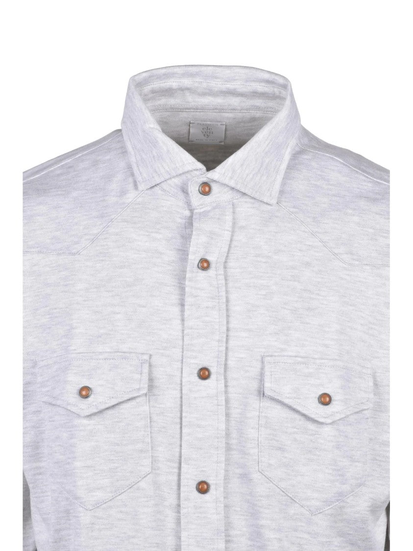 Eleventy Light Grey Cotton Shirt