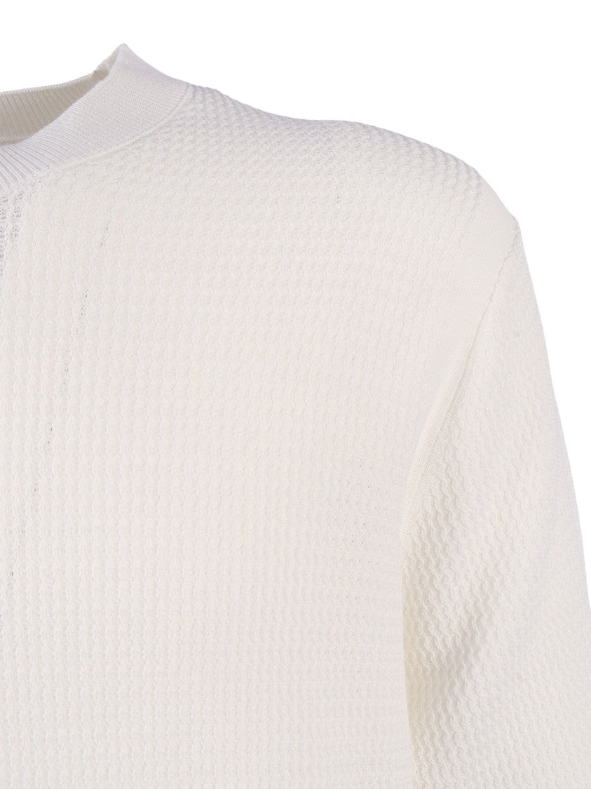 Ballantyne White Cotton Short Sleeve Sweater