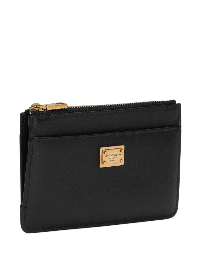 Dolce & Gabbana Rectangular Calfskin Clutch With Gold-Tone Accents