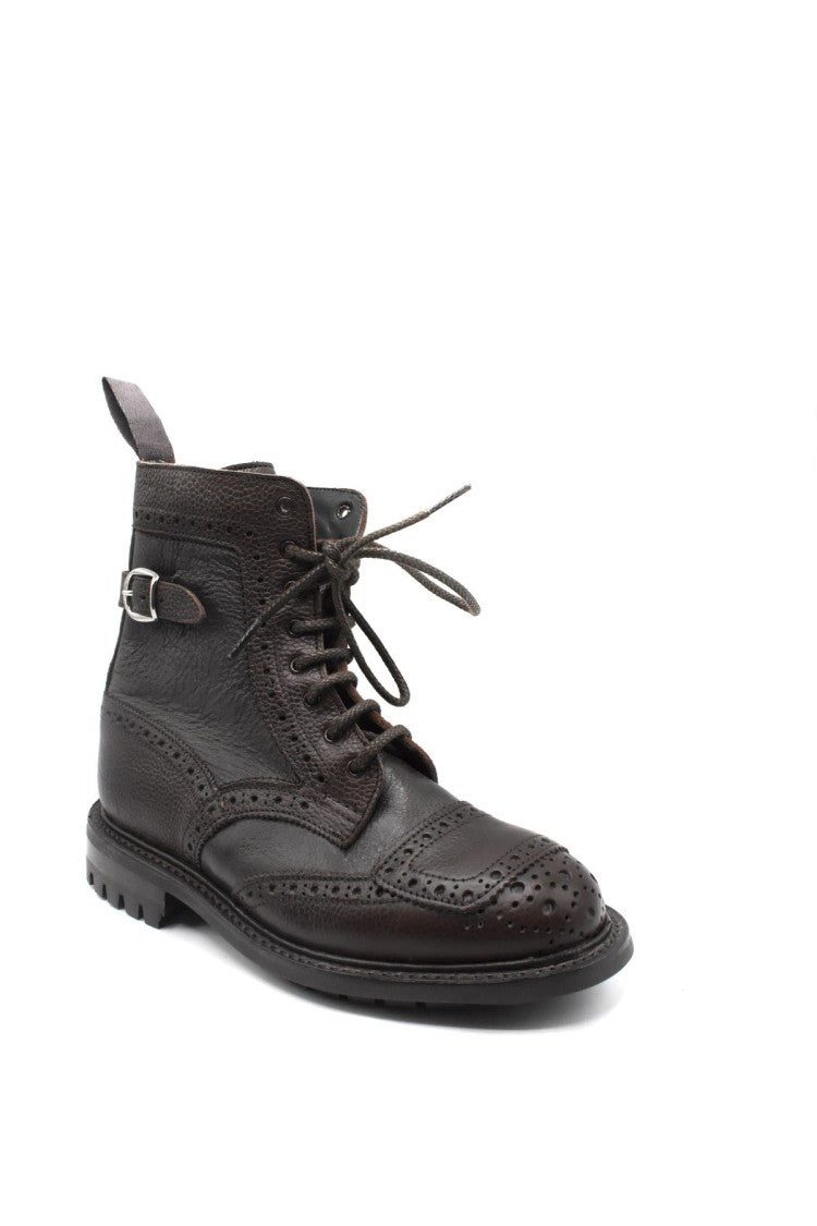 Tricker's Dark Brown Leather Buckle Bootie
