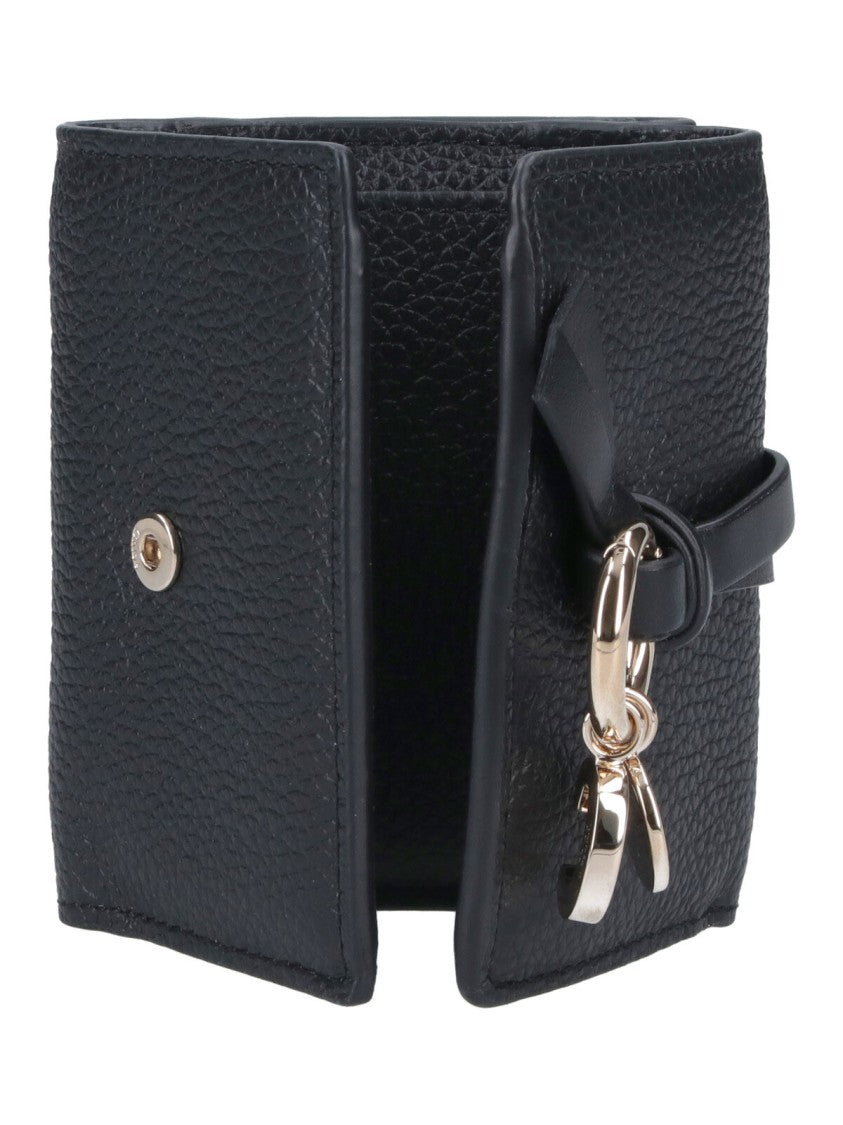 Chloé Black Alphabet Textured Leather Wallet
